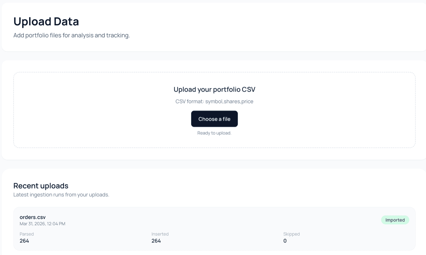 Upload portfolio preview